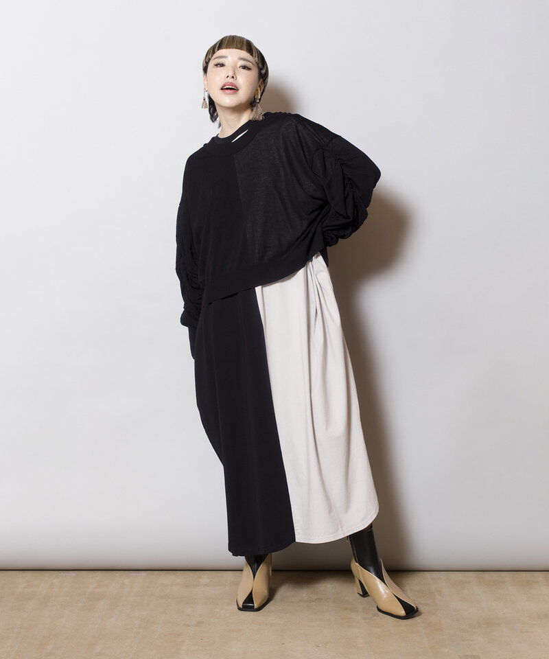  「2WAYギャザースリーブニットカーディガン」|カーディガン|