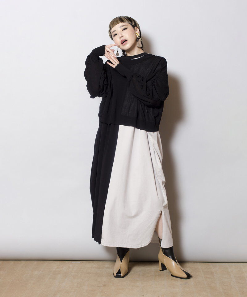  「2WAYギャザースリーブニットカーディガン」|カーディガン|