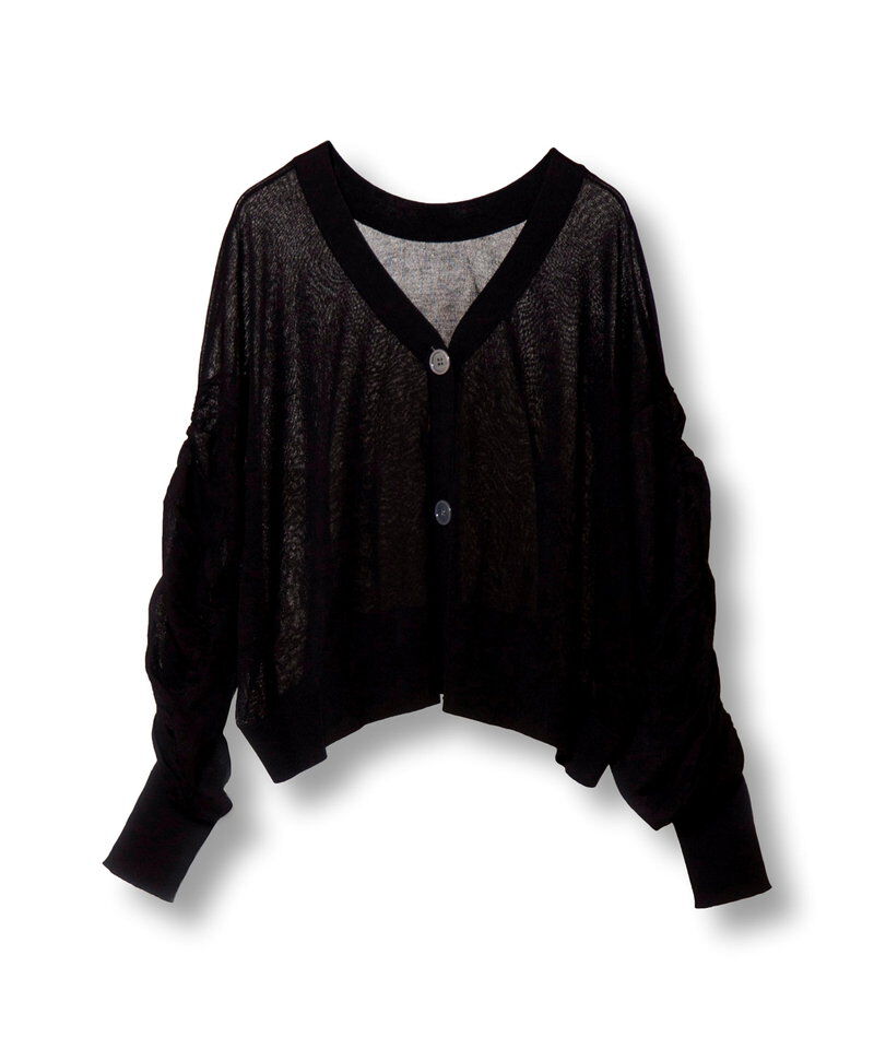  「2WAYギャザースリーブニットカーディガン」|カーディガン|