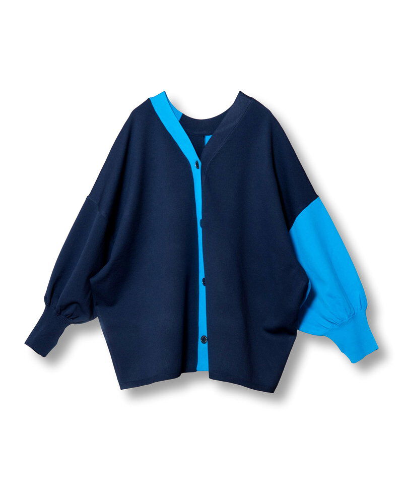 「2WAY配色ニットカーディガン」|ニット・セーター|