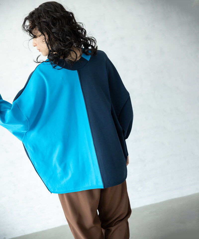  「2WAY配色ニットカーディガン」|ニット・セーター|