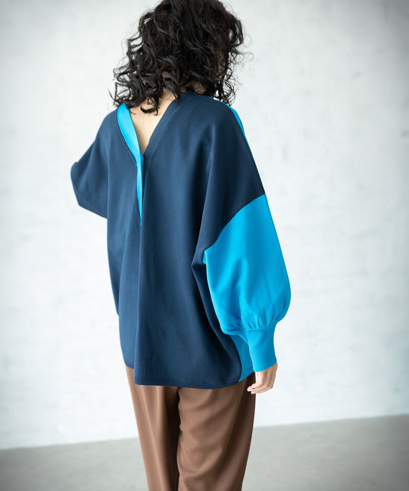  「2WAY配色ニットカーディガン」|ニット・セーター|