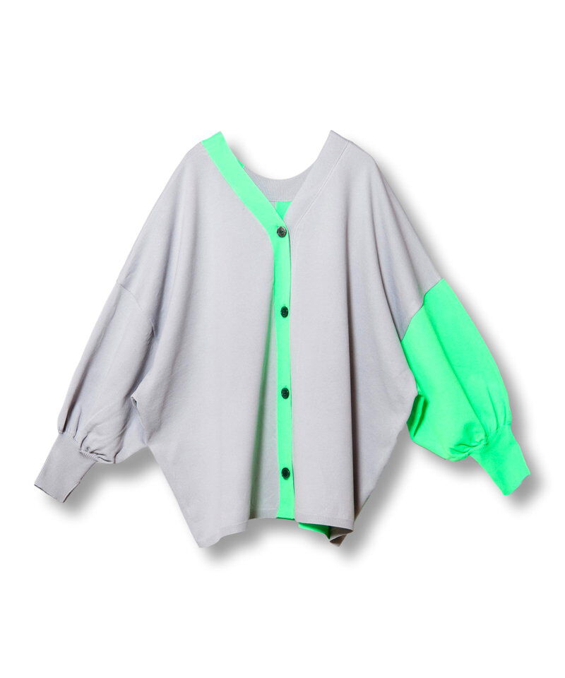  「2WAY配色ニットカーディガン」|ニット・セーター|GRAY
