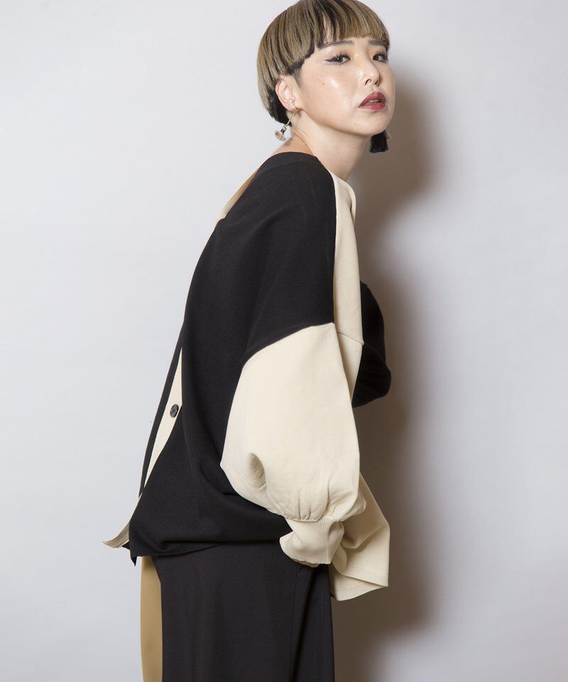  「2WAY配色ニットカーディガン」|ニット・セーター|