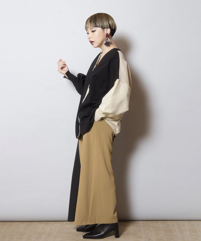  「2WAY配色ニットカーディガン」|ニット・セーター|