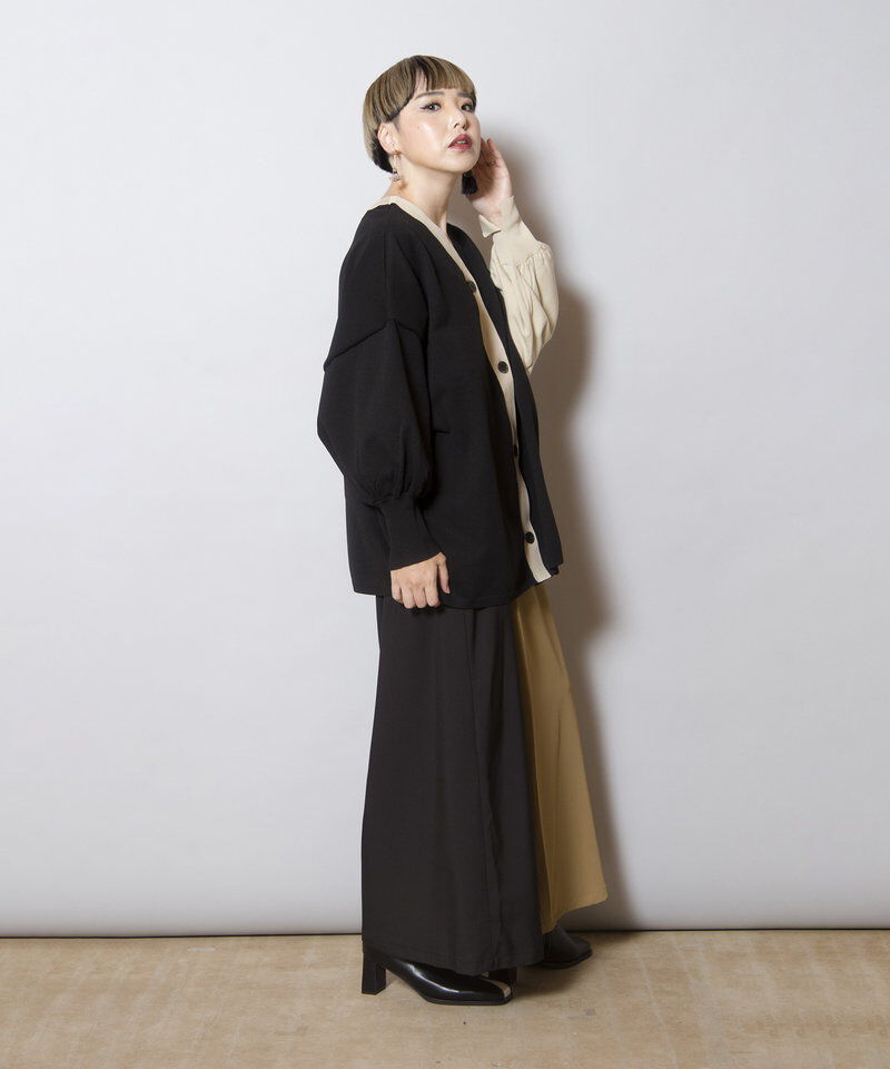  「2WAY配色ニットカーディガン」|ニット・セーター|