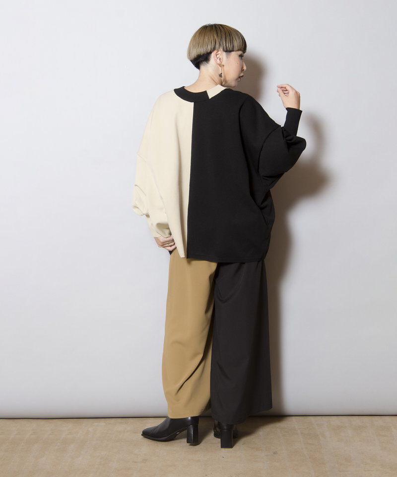  「2WAY配色ニットカーディガン」|ニット・セーター|