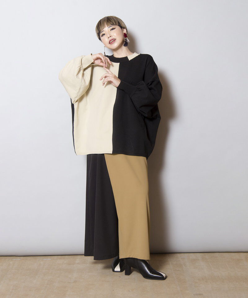  「2WAY配色ニットカーディガン」|ニット・セーター|