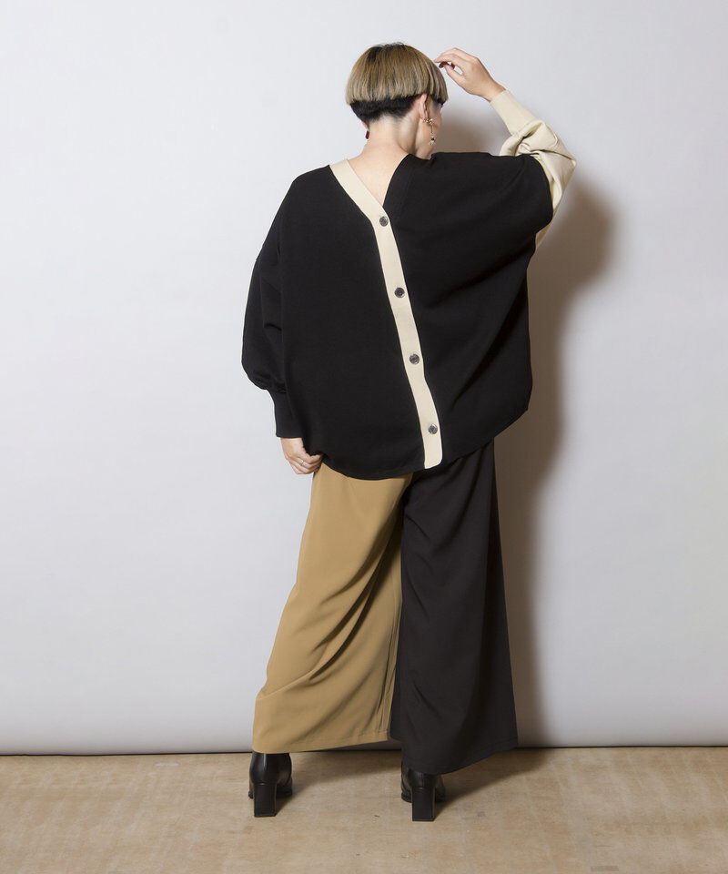  「2WAY配色ニットカーディガン」|ニット・セーター|