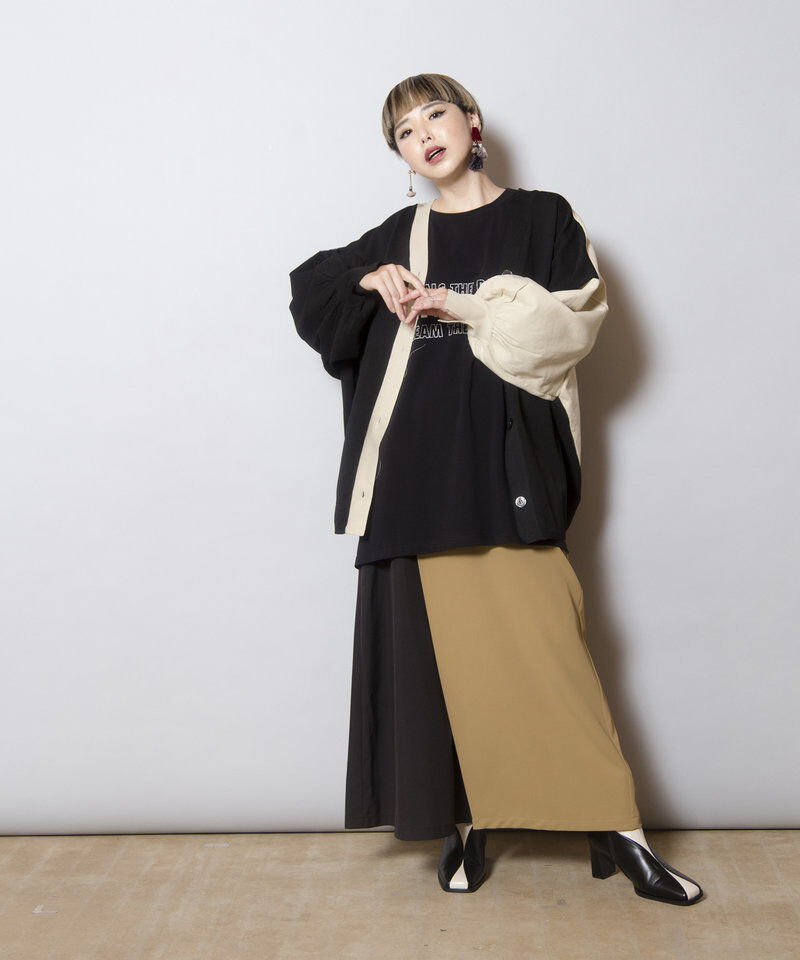  「2WAY配色ニットカーディガン」|ニット・セーター|