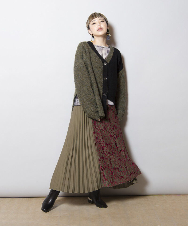  「2WAY配色ニットカーディガン」|ニット・セーター|