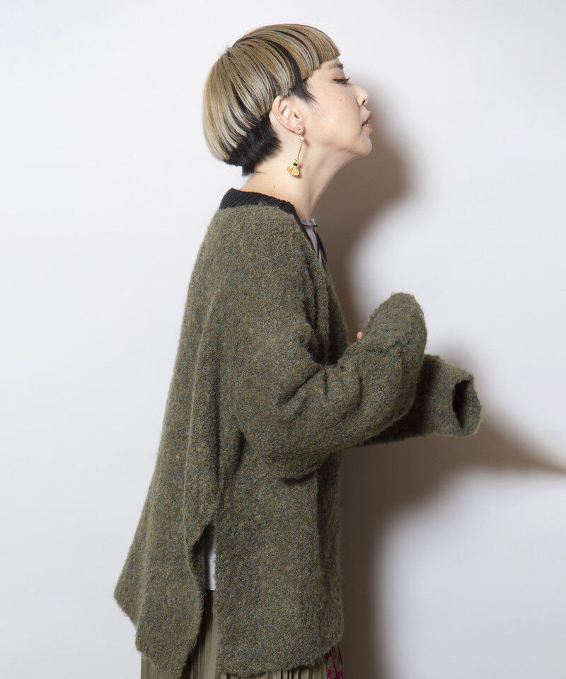  「2WAY配色ニットカーディガン」|ニット・セーター|