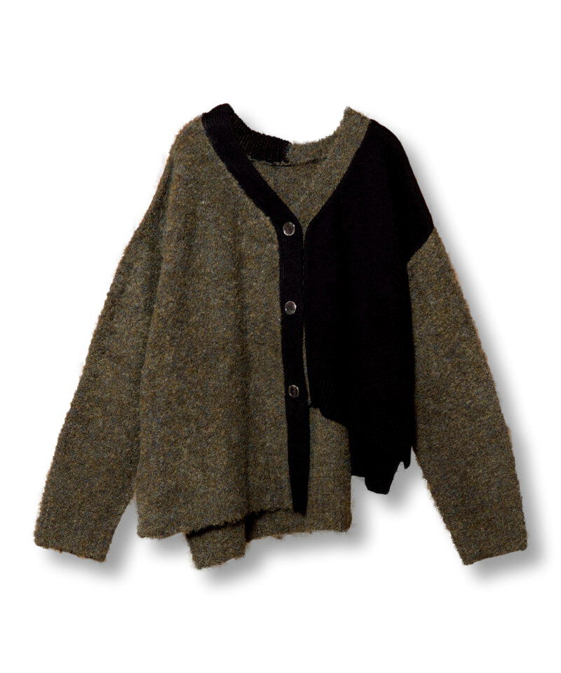  「2WAY配色ニットカーディガン」|ニット・セーター|