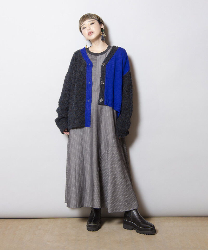  「2WAY配色ニットカーディガン」|ニット・セーター|