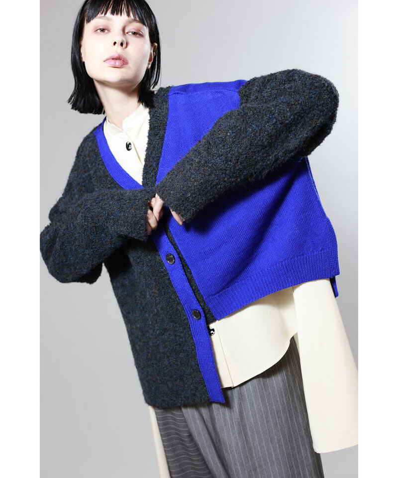  「2WAY配色ニットカーディガン」|ニット・セーター|