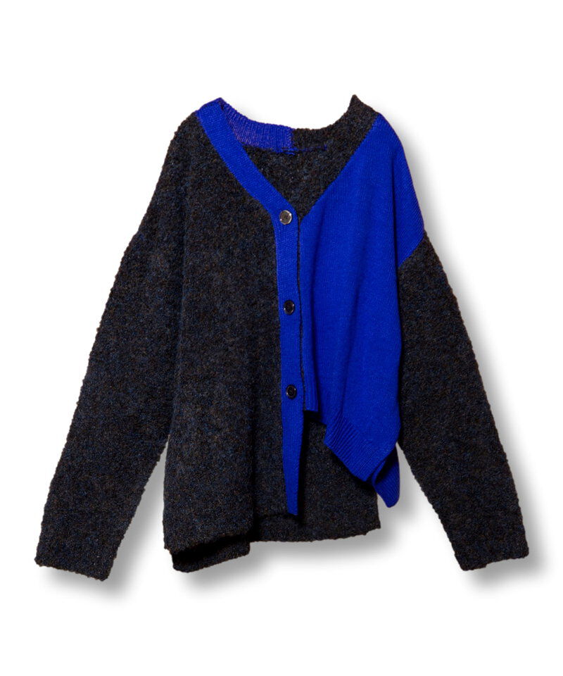  「2WAY配色ニットカーディガン」|ニット・セーター|
