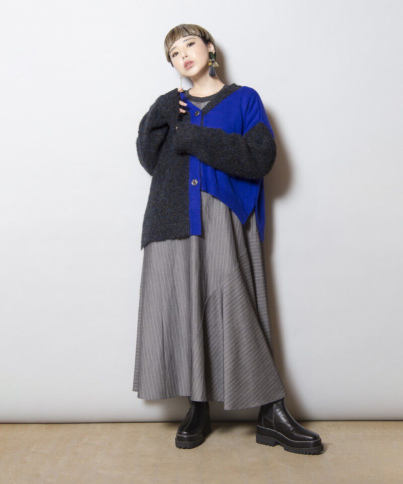  「2WAY配色ニットカーディガン」|ニット・セーター|