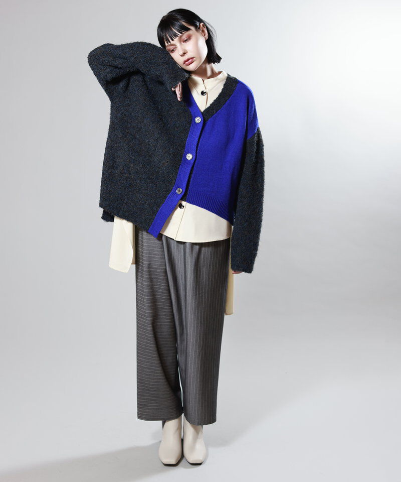  「2WAY配色ニットカーディガン」|ニット・セーター|