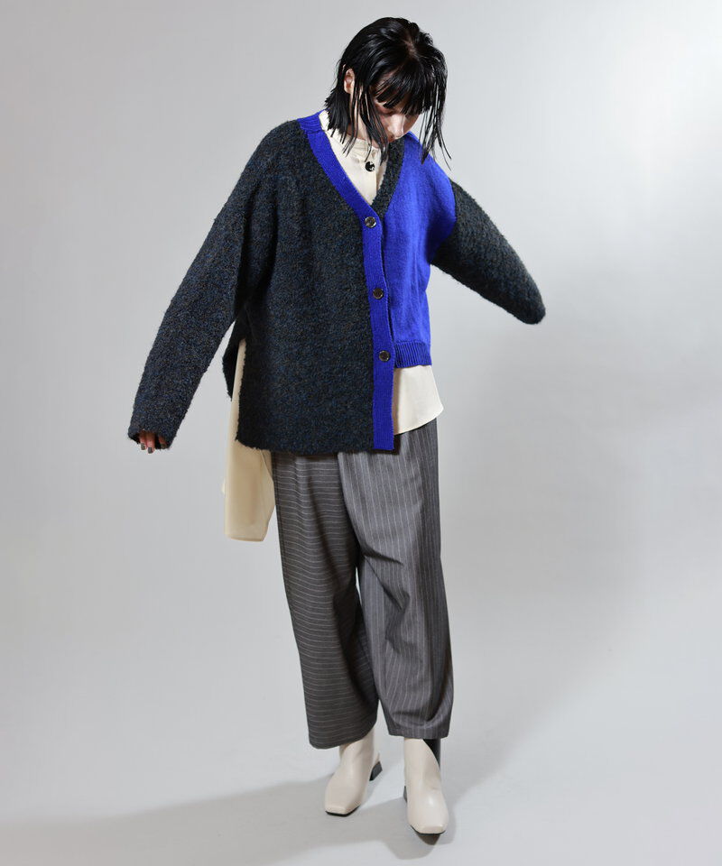  「2WAY配色ニットカーディガン」|ニット・セーター|