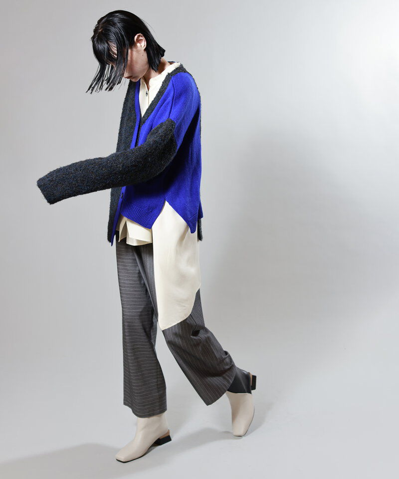  「2WAY配色ニットカーディガン」|ニット・セーター|