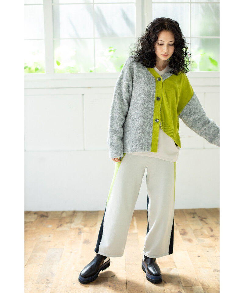  「2WAY配色ニットカーディガン」|ニット・セーター|