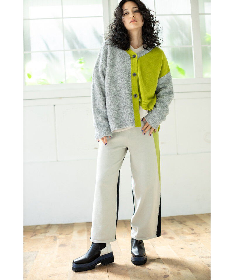  「2WAY配色ニットカーディガン」|ニット・セーター|