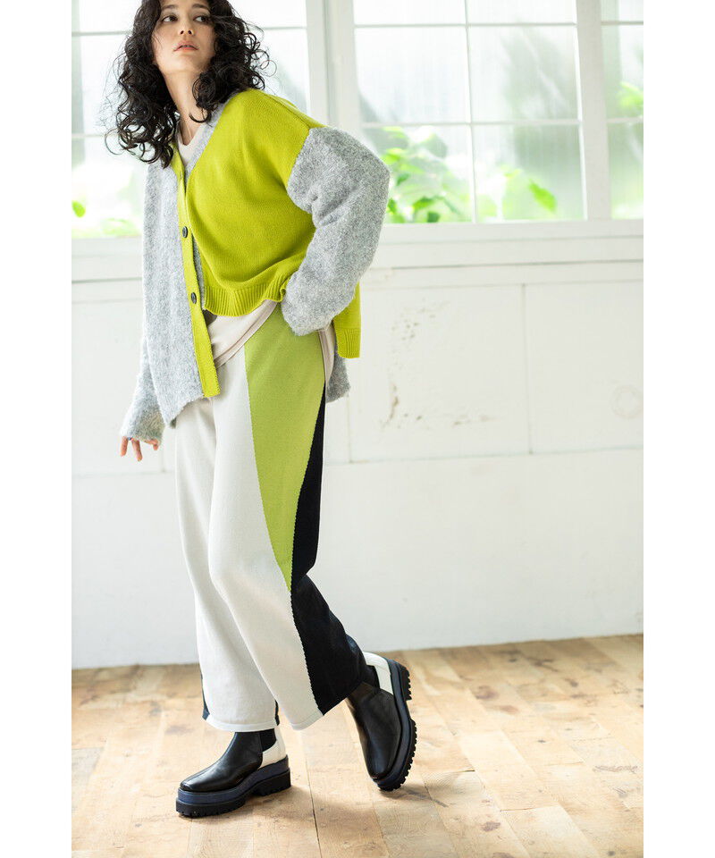  「2WAY配色ニットカーディガン」|ニット・セーター|