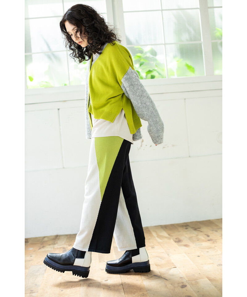  「2WAY配色ニットカーディガン」|ニット・セーター|