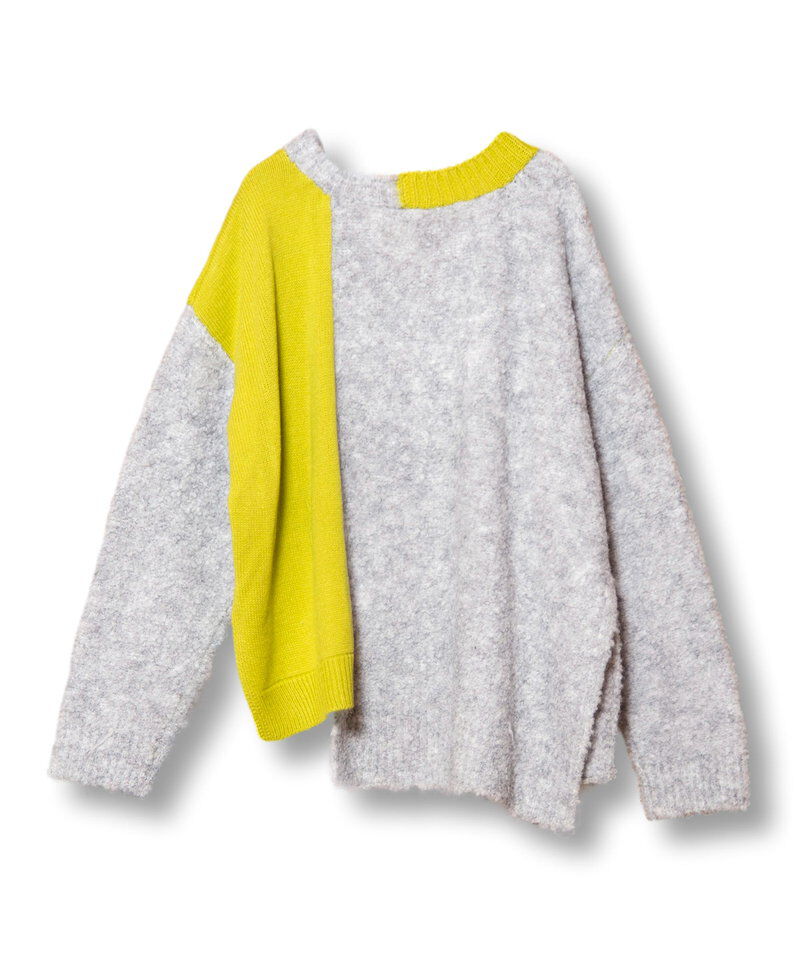  「2WAY配色ニットカーディガン」|ニット・セーター|
