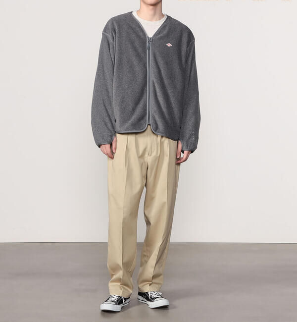 DANTON「DANTON | ポーラテックフリース Vネックジャケット MEN」|ノーカラージャケット|