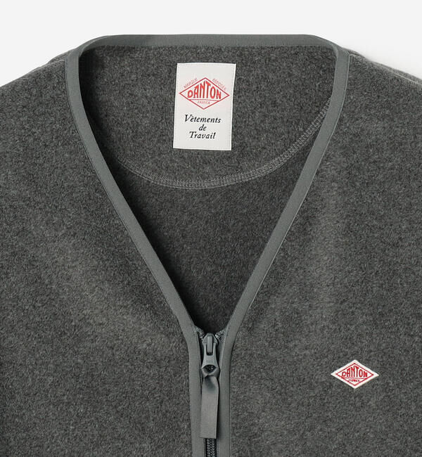 DANTON「DANTON | ポーラテックフリース Vネックジャケット MEN」|ノーカラージャケット|