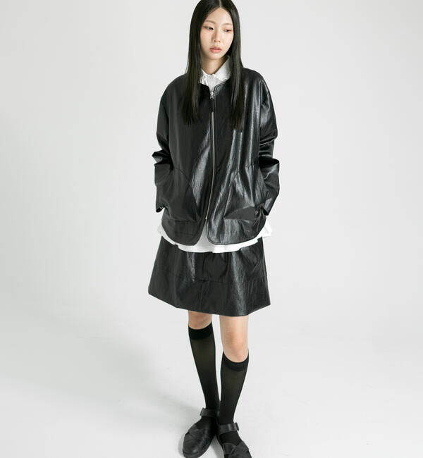  「eunoia | フェイクレザー ジャケット WOMEN」|その他|