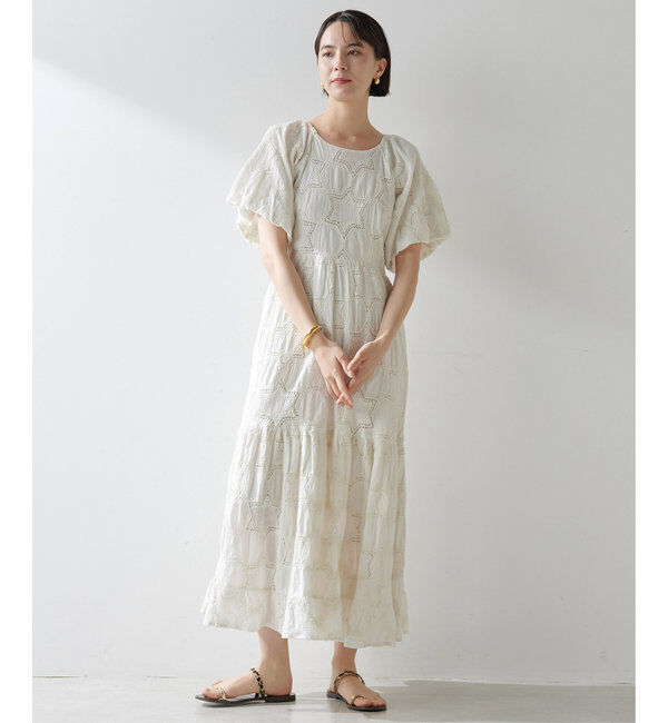  「エンブロイダリーパフワンピース」|ワンピース|