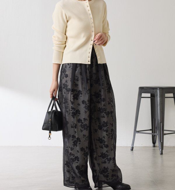  「シアーレイヤードフラワー柄パンツ」|チノ|