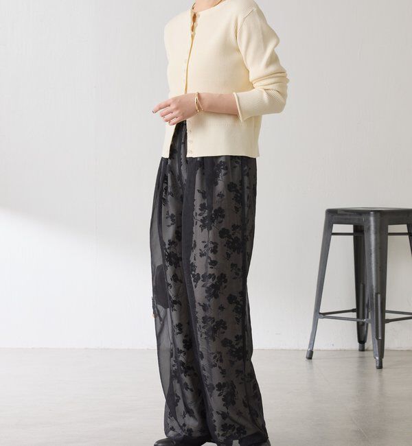  「シアーレイヤードフラワー柄パンツ」|チノ|