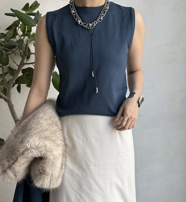  「【WEB限定】ニットタンク＋ジップカーデセット 」|カーディガン|