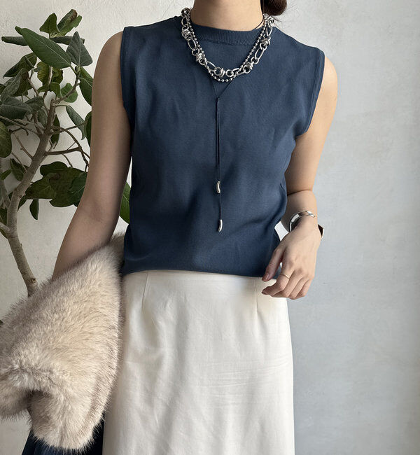  「【WEB限定】ニットタンク＋ジップカーデセット 」|カーディガン|