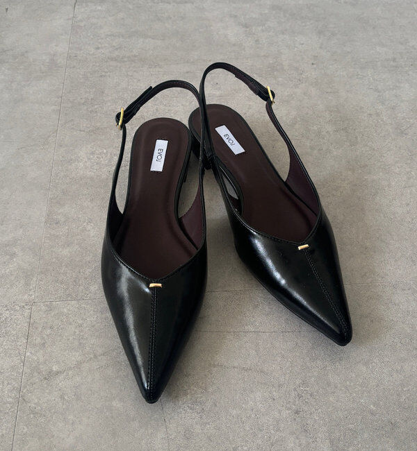  「【WEB限定】ソフトカットバックストラップパンプス」|パンプス|ブラック