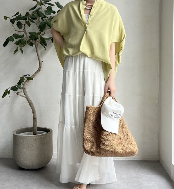  「【WEB限定】タンブラーブッチャー袖ギャザーシャツ」|シャツ・ブラウス|