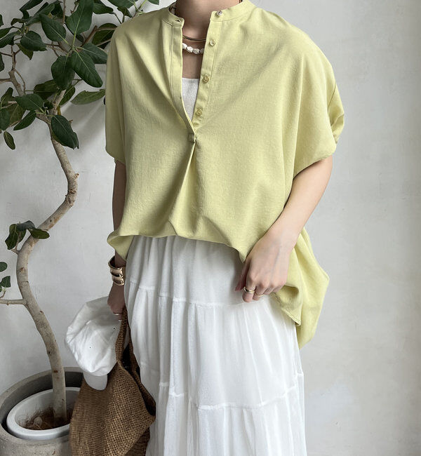  「【WEB限定】タンブラーブッチャー袖ギャザーシャツ」|シャツ・ブラウス|