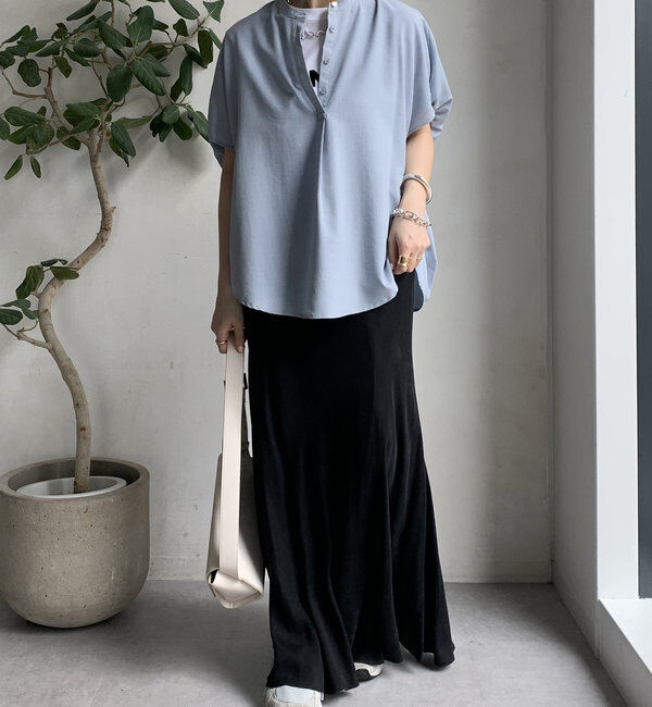  「【WEB限定】タンブラーブッチャー袖ギャザーシャツ」|シャツ・ブラウス|