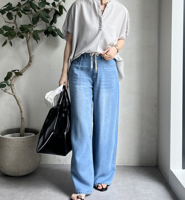  「【WEB限定】タンブラーブッチャー袖ギャザーシャツ」|シャツ・ブラウス|