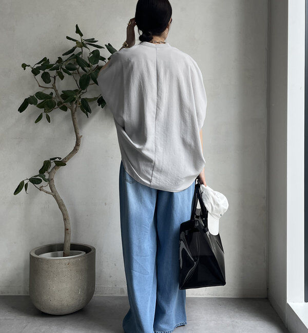  「【WEB限定】タンブラーブッチャー袖ギャザーシャツ」|シャツ・ブラウス|