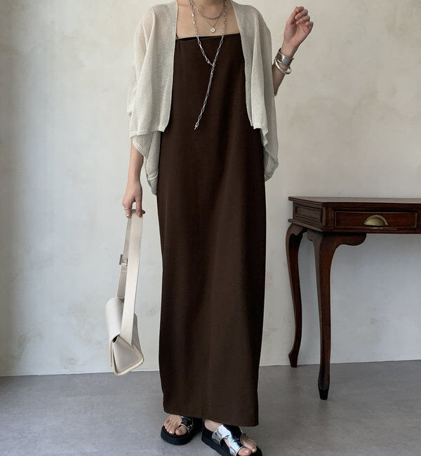  「【WEB限定】ストローヤーンボレロカーディガン」|カーディガン|