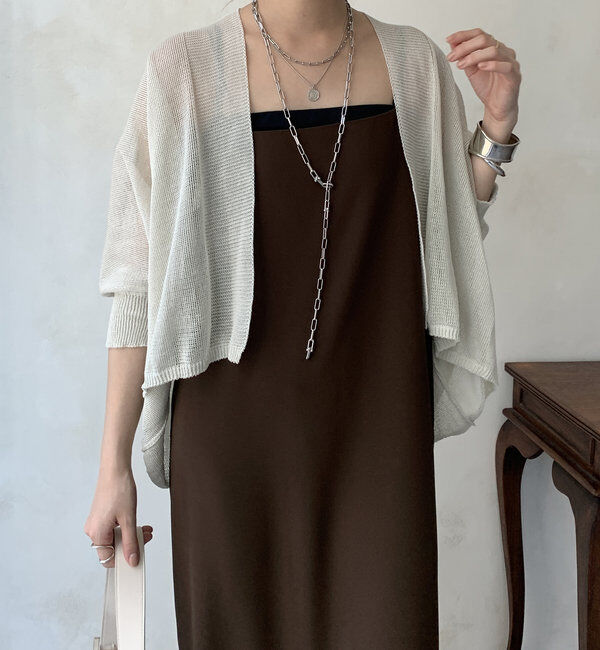  「【WEB限定】ストローヤーンボレロカーディガン」|カーディガン|