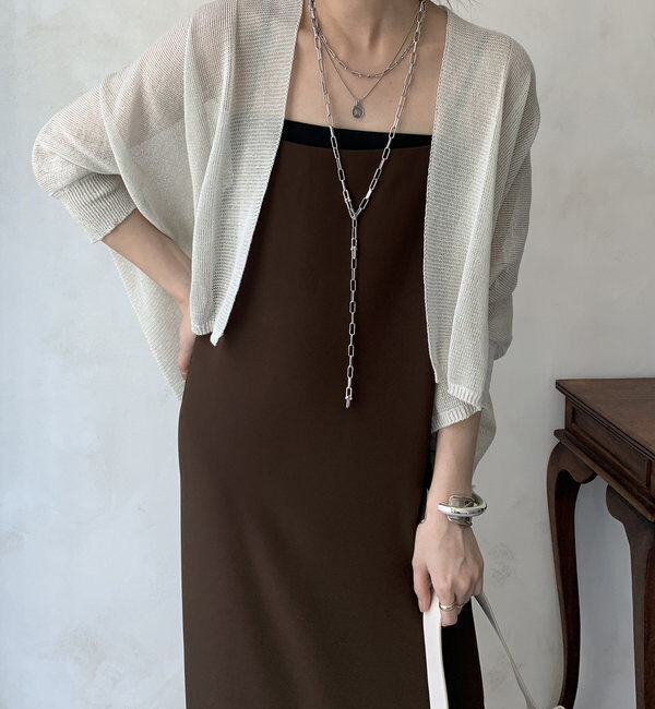  「【WEB限定】ストローヤーンボレロカーディガン」|カーディガン|