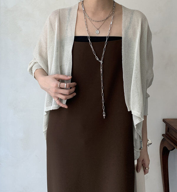  「【WEB限定】ストローヤーンボレロカーディガン」|カーディガン|