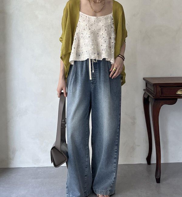  「【WEB限定】ストローヤーンボレロカーディガン」|カーディガン|