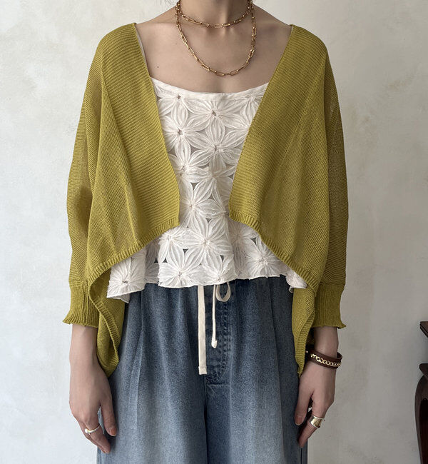  「【WEB限定】ストローヤーンボレロカーディガン」|カーディガン|