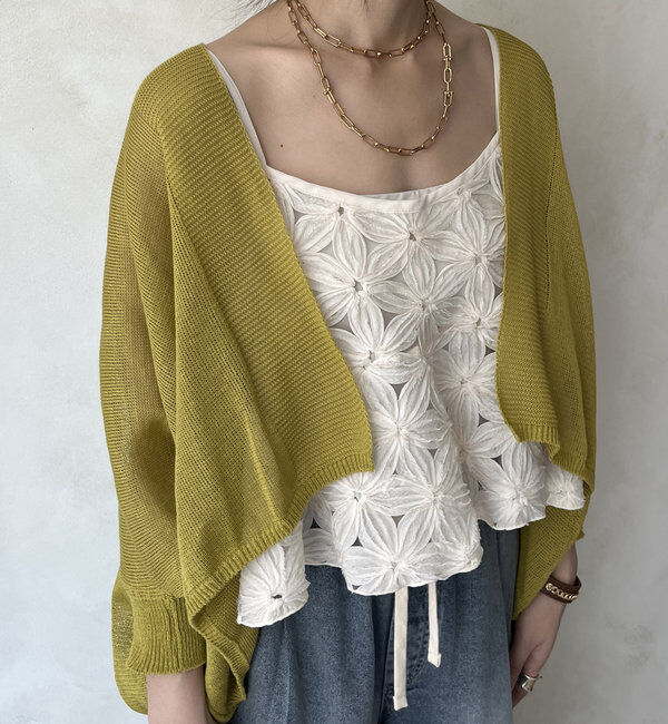  「【WEB限定】ストローヤーンボレロカーディガン」|カーディガン|